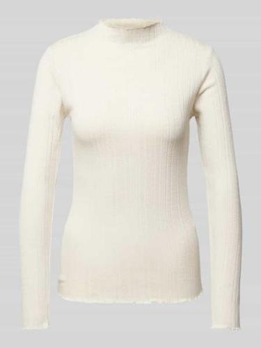 B.Young Longsleeve mit Stehkragen Modell 'Smirna' in Offwhite Melange,...