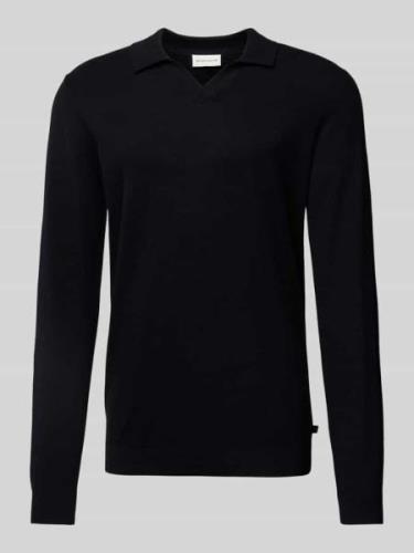 Tom Tailor Pullover aus Baumwoll-Kaschmir-Mix mit Polokragen in Black,...