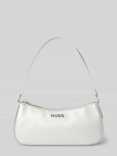 HUGO Handtasche mit Label-Applikation Modell 'Chris' in Silber, Größe ...