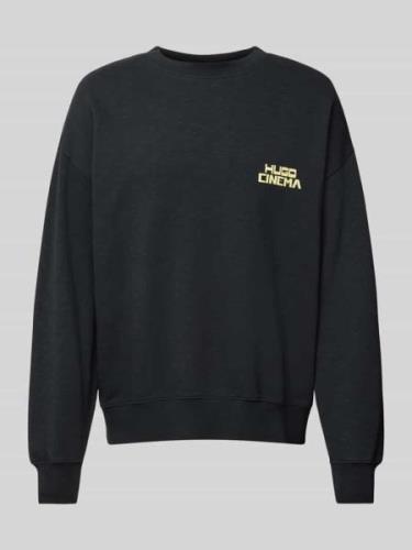 HUGO Sweatshirt mit Label-Print Modell 'Dargentix' in Black, Größe L