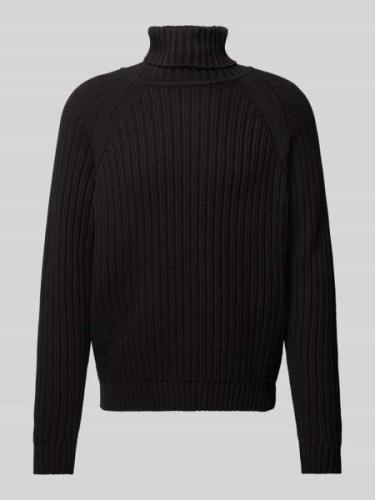 HUGO Rollkragenpullover mit Teilungsnähten Modell 'Sigur' in Black, Gr...