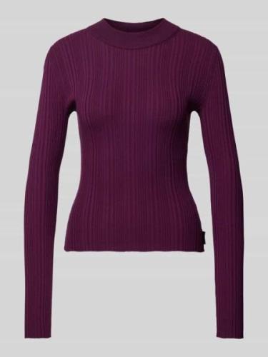 HUGO Strickpullover in Ripp-Optik Modell 'Sarphammy' in Aubergine, Grö...