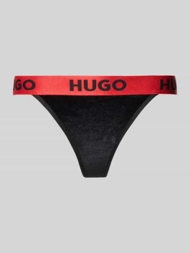 HUGO String mit Label-Bund Modell 'Velvet' in Black, Größe L