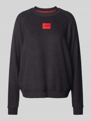 HUGO Sweatshirt mit Label-Patch in Black, Größe L