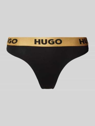 HUGO String mit elastischem Logo-Bund in Gold, Größe L