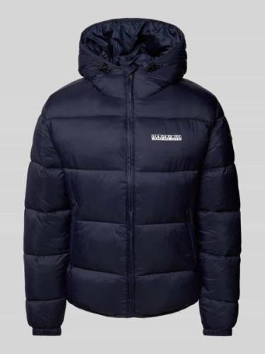 Napapijri Steppjacke mit Label-Print Modell 'SUOMI' in Marine, Größe L