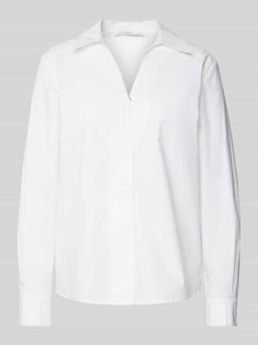 Lanius Regular Fit Bluse mit Umlegekragen in Weiss, Größe 34