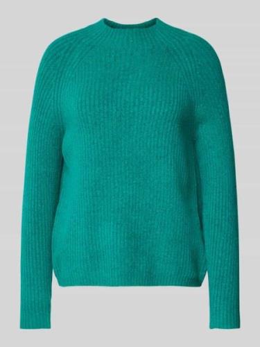 TOM TAILOR DENIM Regular Fit Strickpullover mit Rippmuster und Stehkra...