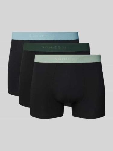 Schiesser Boxershorts mit elastischem Label-Bund im 3er-Pack in Black,...