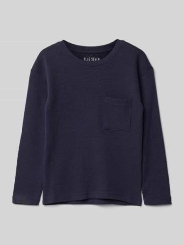 Blue Seven Longsleeve mit Strukturmuster in Marine, Größe 104