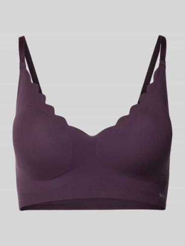 Skiny Bustier mit Wellensaum in Aubergine, Größe 36