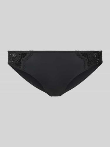 Skiny String mit Spitzenbesatz in Black, Größe 36