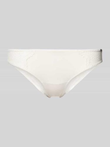 Skiny String mit Spitzenbesatz in Offwhite, Größe 36