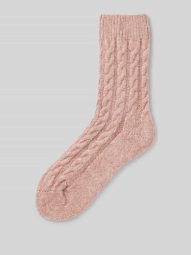 camano Socken mit Zopfmuster in Rosa, Größe 35-38