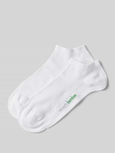 camano Sneakersocken mit Label-Stitching Modell 'Bamboo' im 2er-Pack i...