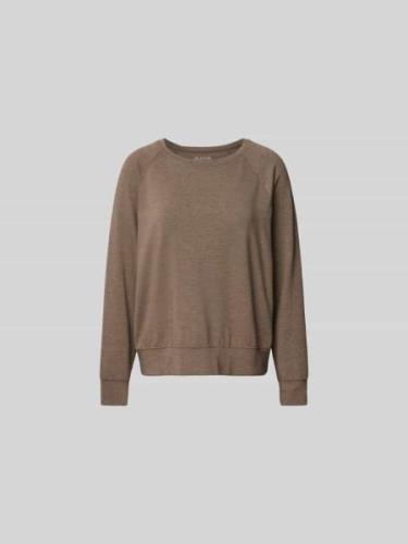 Juvia Longsleeve mit gerippten Abschlüssen in Taupe, Größe L