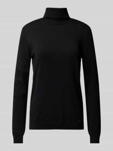 More & More Rollkragenpullover mit Teilungsnähten in Black, Größe 34