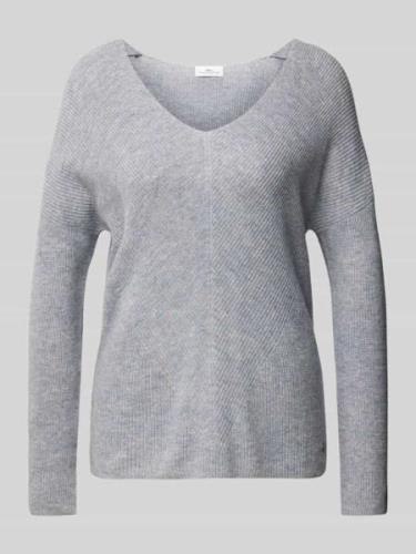 Fynch-Hatton Kaschmirstrickpullover mit V-Ausschnitt in Mittelgrau, Gr...