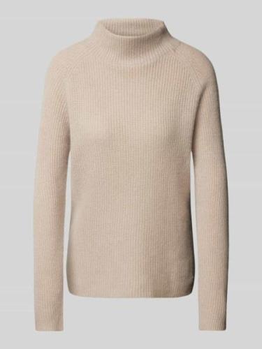 Fynch-Hatton Kaschmirpullover mit Stehkragen in Beige Melange, Größe L