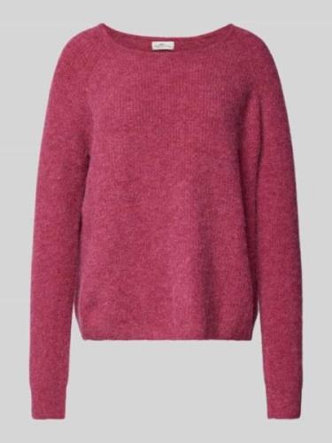 Fynch-Hatton Strickpullover mit gerippten Abschlüssen in Pink, Größe S