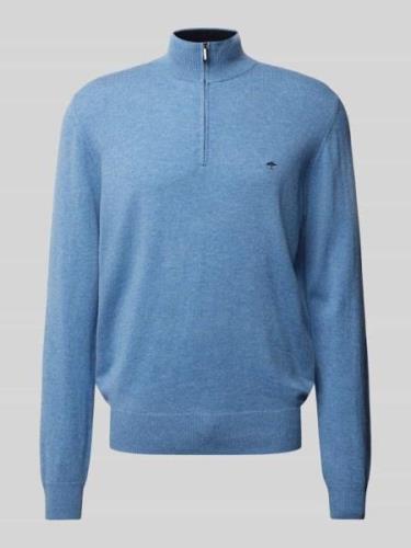 Fynch-Hatton Strickpullover mit Troyer-Kragen in Hellblau, Größe L