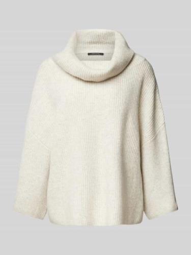 comma Strickpullover mit Rollkragen in Beige Melange, Größe 1