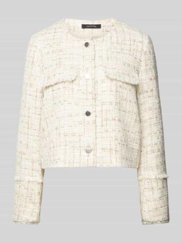 comma Blazer mit Druckknopfleiste in Beige, Größe 34