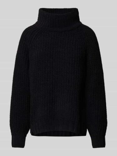 monari Strickpullover mit Stehkragen Modell 'Chenille' in Black, Größe...