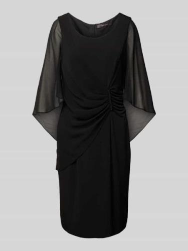 Vera Mont Knielanges Cocktailkleid mit Raffung in Black, Größe 38