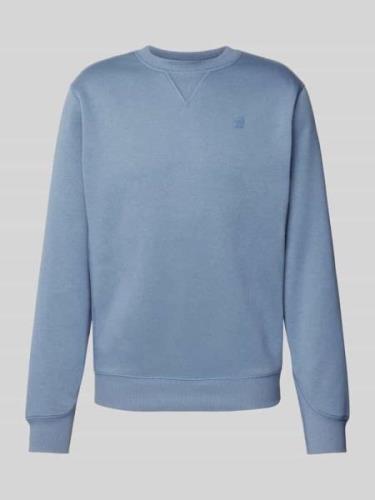 G-Star Raw Sweatshirt mit Label-Stitching in Rauchblau, Größe L