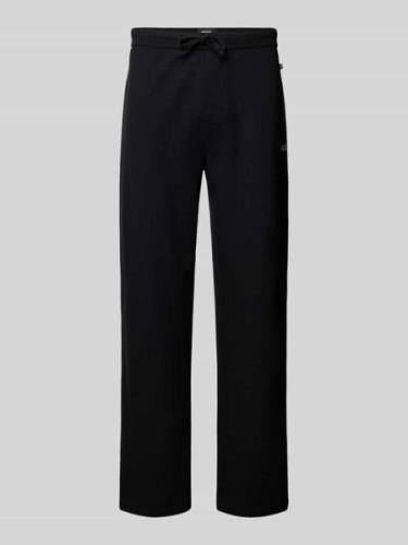 BOSS Regular Fit Sweatpants mit Strukturmuster in Black, Größe M