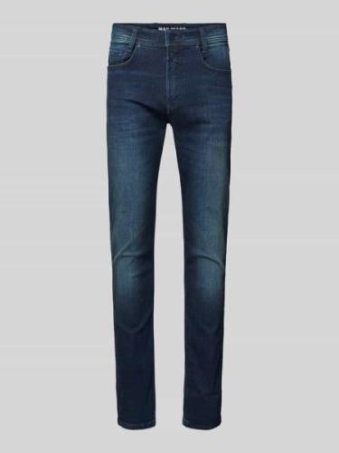 MAC Slim Fit Jeans im 5-Pocket-Design Modell 'Arne' in Dunkelblau, Grö...