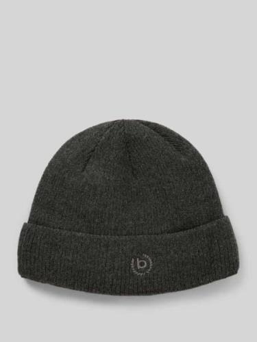 bugatti Beanie mit Label-Stitching in Anthrazit, Größe 1