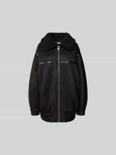 ROTATE Oversized Jacke mit Reißverschluss in Black, Größe 34