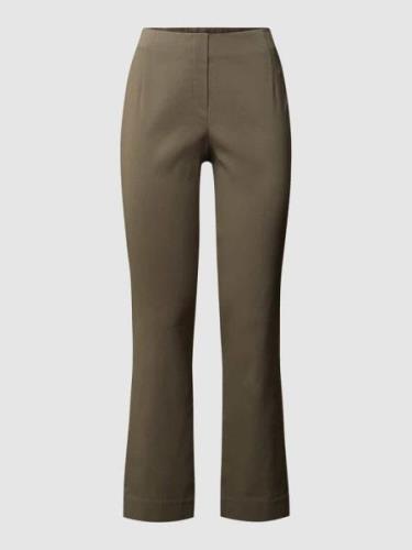 STEHMANN Slim Fit Stretchhose aus Viskosemischung in Khaki, Größe 36