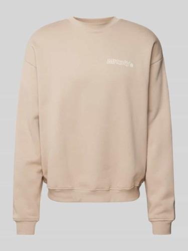 Multiply Apparel Oversized Sweatshirt mit Label-Print in Beige, Größe ...