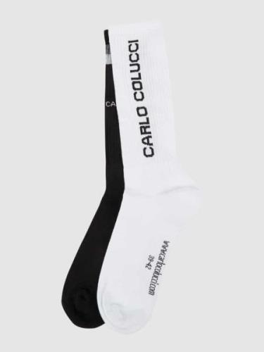 CARLO COLUCCI Socken mit Stretch-Anteil im 2er-Pack in Weiss, Größe 39...