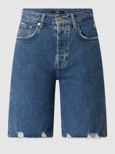 7 For All Mankind Jeansshorts im Destroyed-Look in Blau, Größe 26