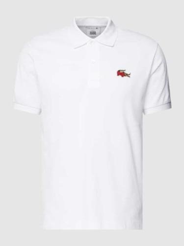 Lacoste LACOSTE x Netflix Poloshirt mit Label-Patch in Weiss, Größe XX...