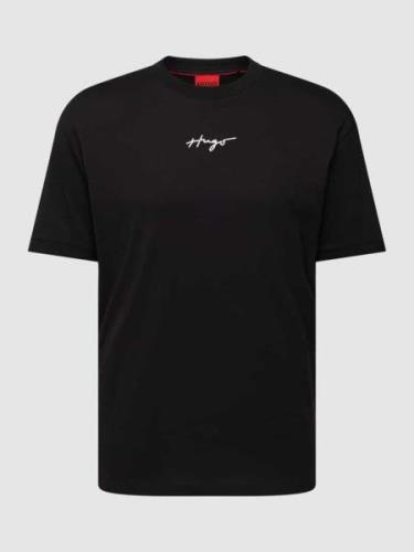 HUGO T-Shirt mit Rundhalsausschnitt Modell 'Dontevideo' in Black, Größ...