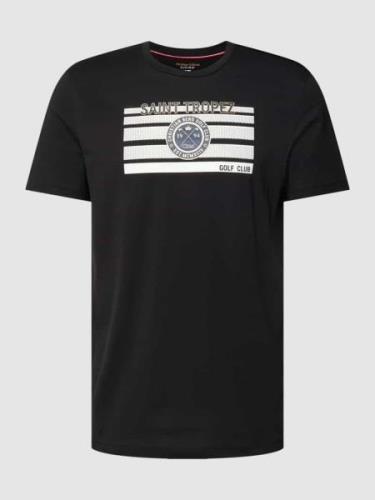 Christian Berg Men T-Shirt mit Label-Print in Black, Größe L