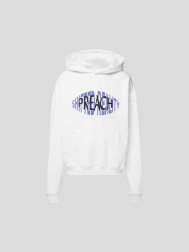 Preach Oversized Hoodie mit Label-Stitching in Weiss, Größe S