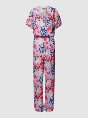 POM Amsterdam Jumpsuit mit floralem Allover-Muster in Pink, Größe 34