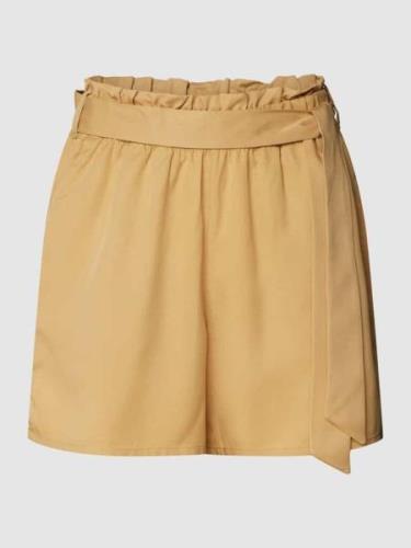 TOM TAILOR DENIM Shorts mit Stoffgürtel in Sand, Größe XS