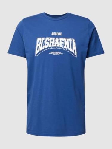 BLS HAFNIA T-Shirt mit Statement-Print Modell 'College 2' in Royal, Gr...