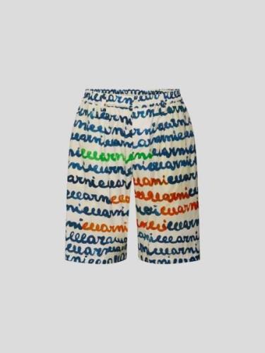 Marni Shorts mit Allover-Logo-Print in Hellgelb, Größe 48