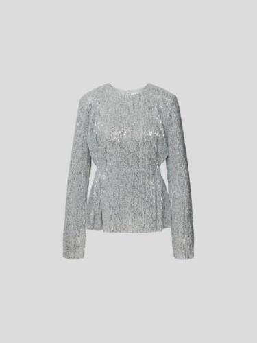 Stine Goya Longsleeve mit Pailletten-Besatz in Silber, Größe S