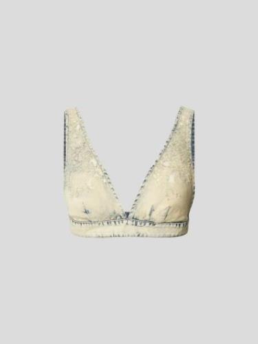 Diesel Crop Top in Denim-Optik in Beige Melange, Größe M