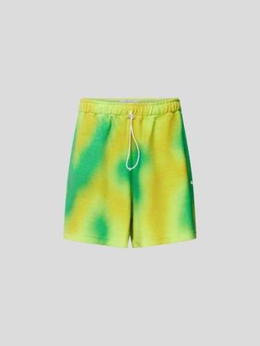 Bonsai Sweatshorts mit Label-Print in Neon Gruen, Größe L