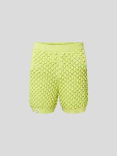 Bonsai Sweatshorts in Strick-Optik in Neon Gruen, Größe L